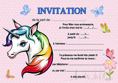 Vous êtes invités au 40é anniversaire de henry. 5 - 12 or 14 birthday invitation cards unicorn ref 462 | eBay