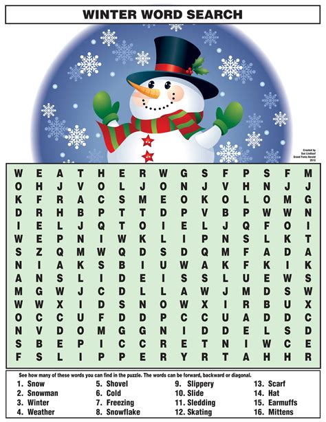 Winter Word Search Site Title