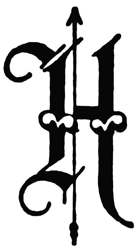H Old English Fancy Text Clipart Etc