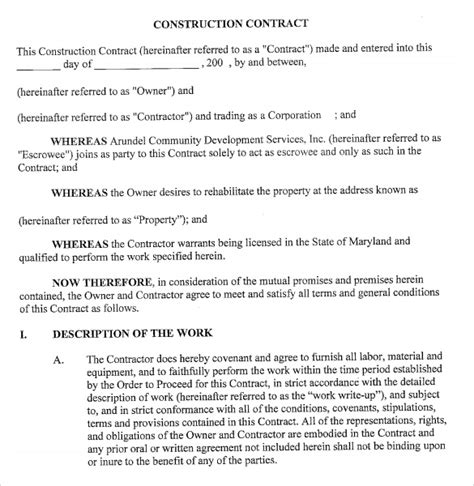 Free 8 Sample Contract Templates In Pdf Ms Word