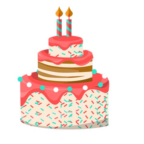 Two Candles Birthday Cake Illustration Transparent Png And Svg Vector File