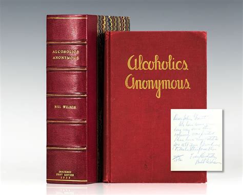Alcoholics Anonymous First Edition Bill Wilson First Edition Signed
