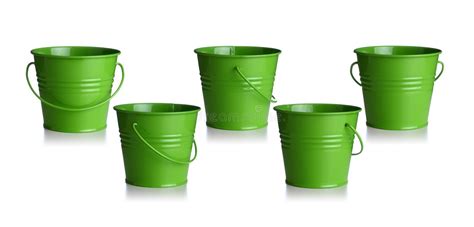 Three Buckets Of Different Colors Stock Photo Image Of Blue Color