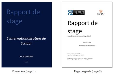 Exemple Page De Garde Rapport De Stage Word Gratuit Novo Exemplo Images