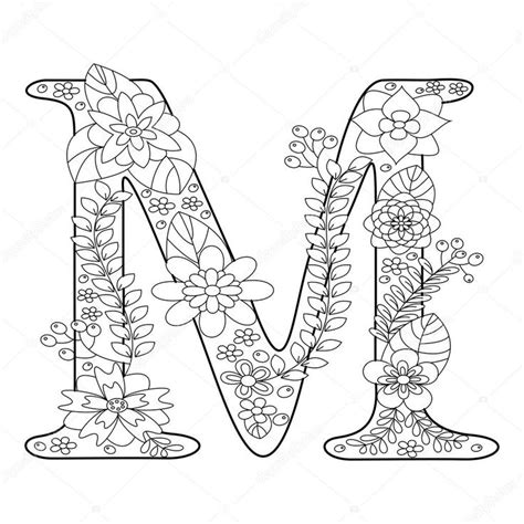 These letter c coloring sheets might help your kid clear that confusion some more. Letter M coloring book for adults vector — Stock Vector ...