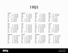 Calendar of year 1901 Stock Photo - Alamy