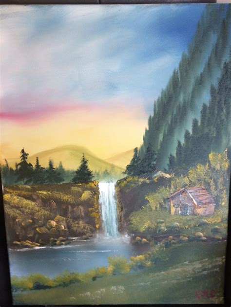 My First Bob Ross Painting This Is A Kinda Old Painting But I Didnt