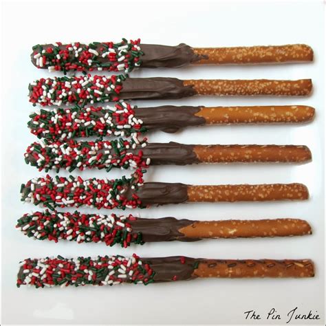 Chocolate Covered Pretzel Sticks With Sprinkles