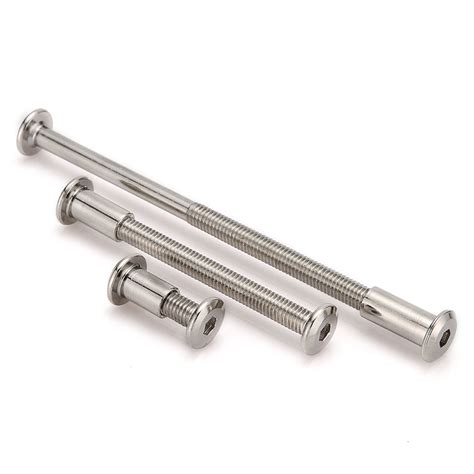 M6 6mm Nickel Plating Furniture Joint Connector Bolt Andcap Nut Cot Bed Panel Ebay