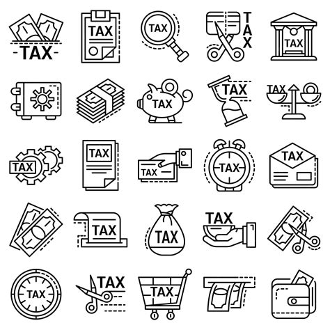 Premium Vector Taxes Icon Set Outline Set Of Taxes Vector Icons