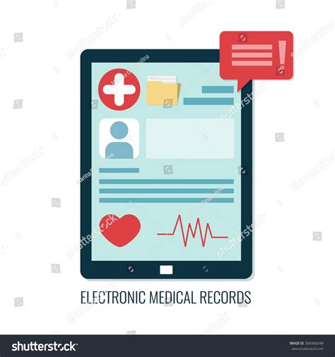 Electronic Medical Records On Tablet Computer Stock Vector