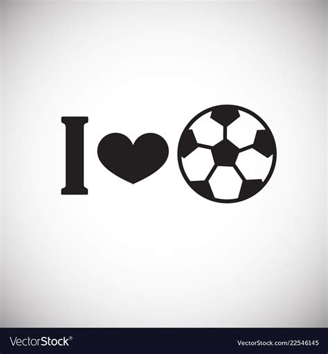 I Love Soccer On White Background Royalty Free Vector Image