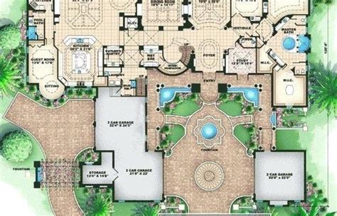 Caribbean Mediterranean Villa Single Story House Plans Plan Style