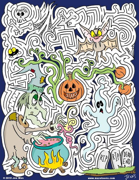 For My Mazetoons Sunday Halloween Maze Halloween Worksheets