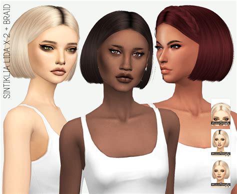 Sims 4 Hairs Miss Paraply Sintiklia`s Lida Hair Retextured