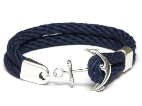 nautical rope bracelet nautical anchor bracelet navy blue