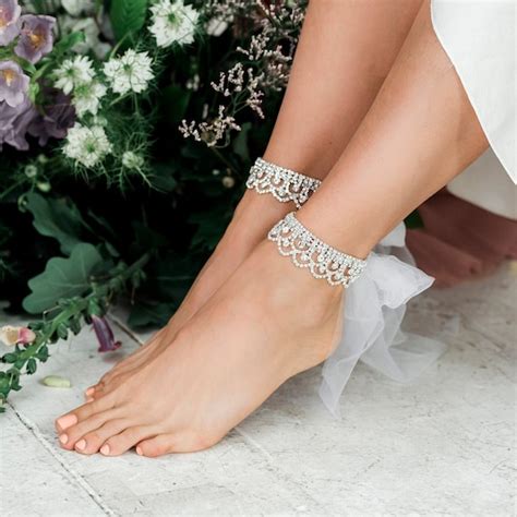 Shiloh Bridal Anklets Crystal Anklet Ankle Bracelet Wedding Etsy