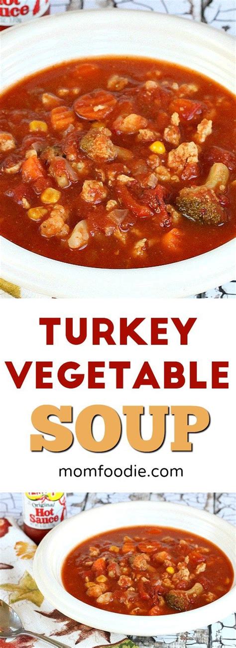 Ground turkey brings as much meaty flavor to dishes as ground beef and bulks up recipes all the same. Turkey Vegetable Soup - Easy low calorie turkey vegetable soup recipe. Make it with ground ...