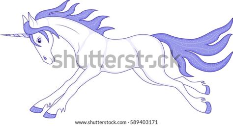 Running Unicorn Stock Vector Royalty Free 589403171