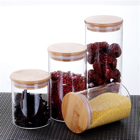 Wholesale High Borosilicate Clear Glass Jar Kitchen Use Custom Handmade Glass Storage Jars With