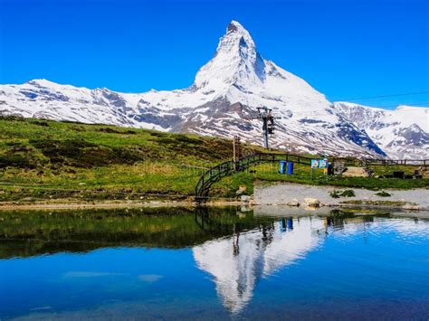 Matterhorn Lake View Switzerland Stock Photo Image Of Reflection