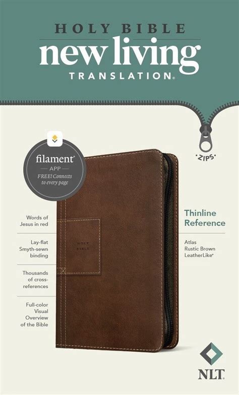 Nlt Large Print Thinline Reference Zipper Bible Filament Enabled