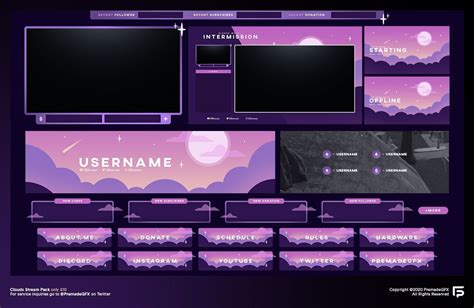 Clouds Stream Pack Twitch Streaming Setup Stream Overlays Twitch