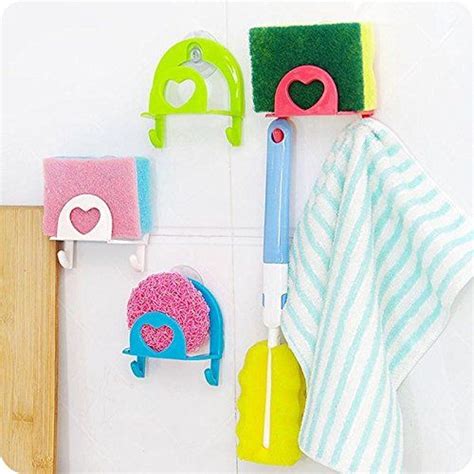 Cute Sponge Holder Suction Cup Convenient Home Kitchen Holder Tools