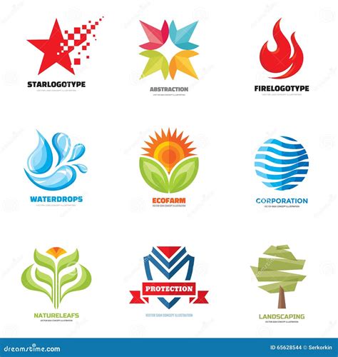 Vector Del Logotipo Fijado Ejemplos Creativos Logo Collection Diseño