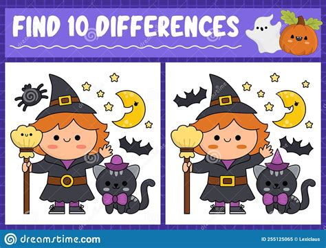 Halloween Find Differences Game For Children Attention Skills Activity