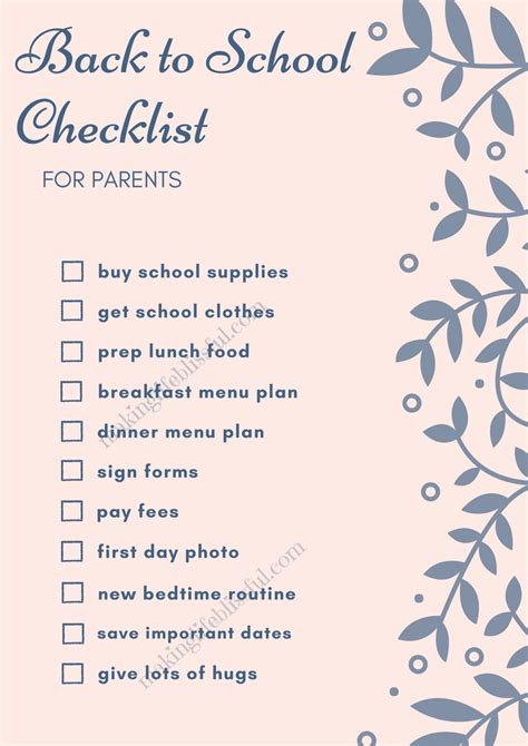 Back To School Checklist For Parents Making Life Blissful
