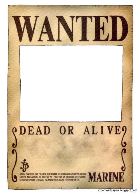 Editable One Piece Wanted Poster Template