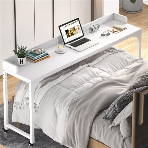 Buy Tribesigns Overbed Table With Wheels Queen Size Mobile Computer