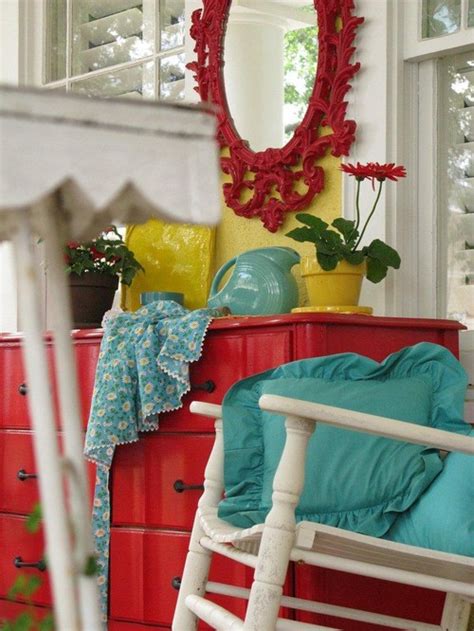 Colorful Cottage Decorating Ideas In Redyellowblueblack