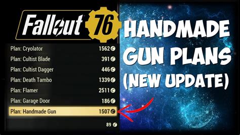Fallout 76 Handmade Gun Plans After Update Youtube