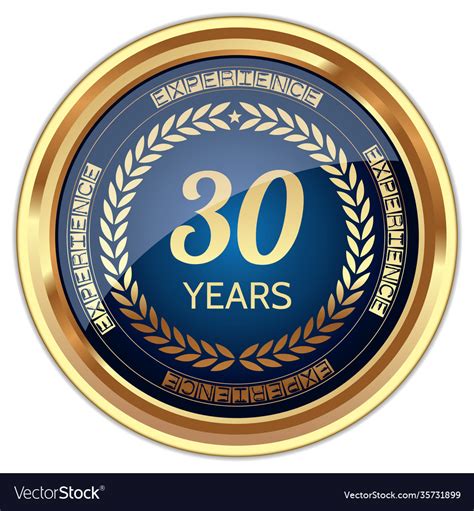 30 Years Experience Badge Royalty Free Vector Image