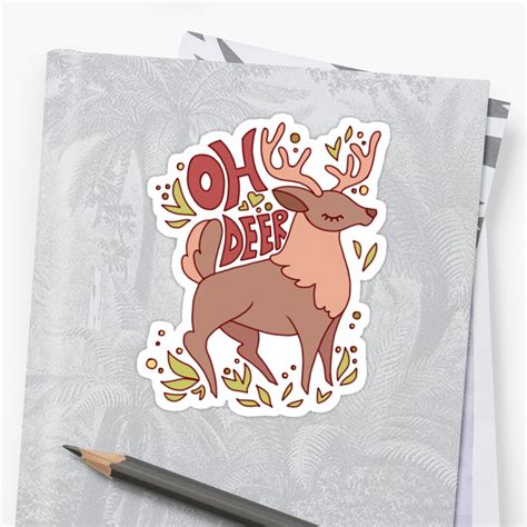 Oh Deer Stickers By Awkwardbunny Redbubble