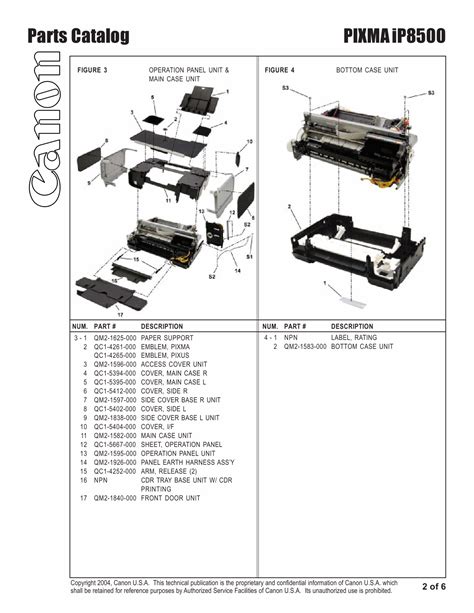 Canon Pixma Ip8500 Parts Catalog