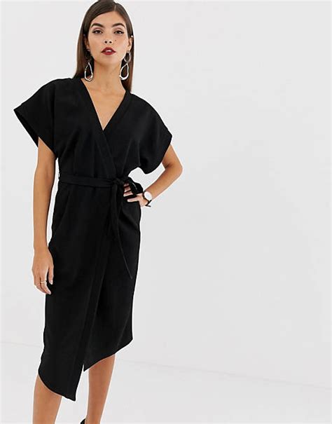 Asos Design Wrap Midi Dress Asos