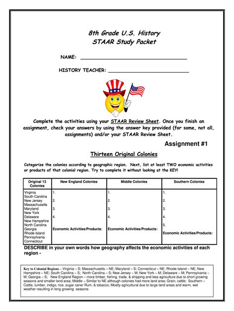 8th Grade U S History Staar Study Packet Fill Online Printable