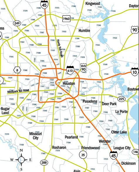Map Of Zip Codes In Houston Tx Printable Map