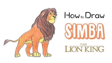 How To Draw Adult Simba From The Lion King Youtube