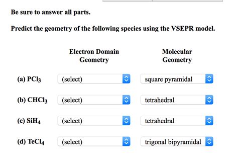 Vsepr Modeling For Pcl3 - Molecular Shapes - Solution for ...
