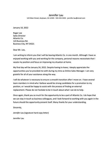 Resignation Letter Due To Personal Reasons And Its Sample Template