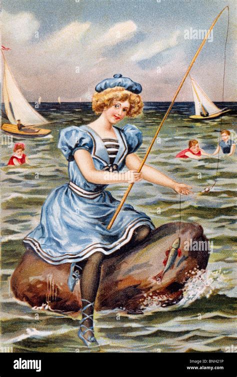 Vintage Woman Fishing Hi Res Stock Photography And Images Alamy
