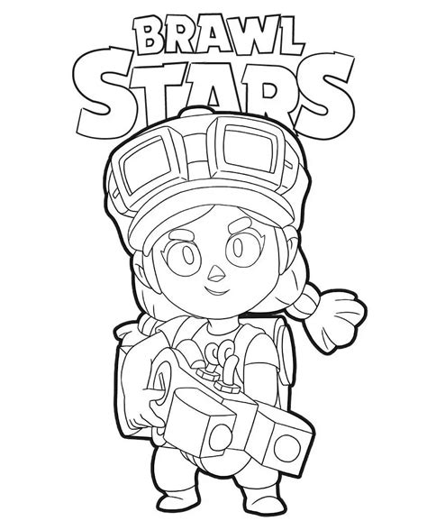 Jessie Brawl Stars Coloring Pages Coloring Cool