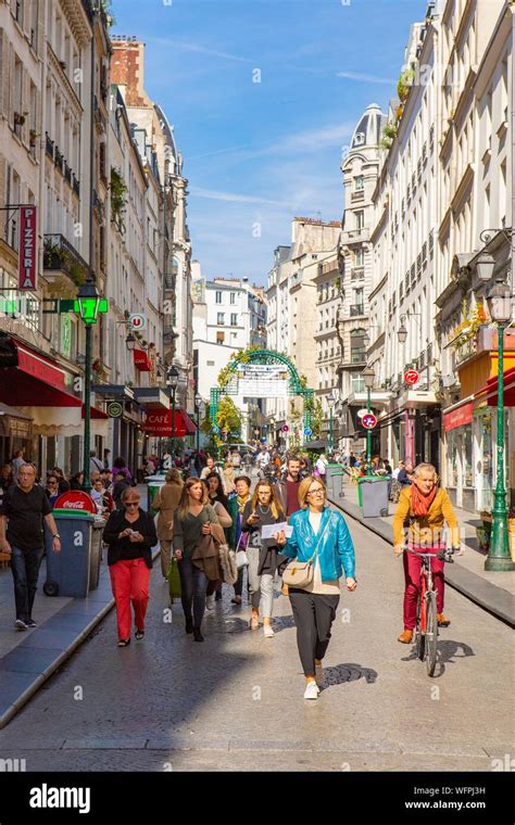 France Paris Rue Montorgueil Stock Photo Alamy