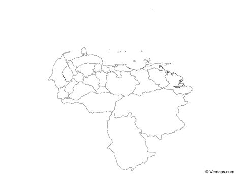 Blank Map Of Venezuela Svg Vector Outline Map