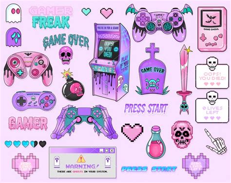 29 Pastel Goth Gamer Elements Pastel Goth Twitch Assets Etsy