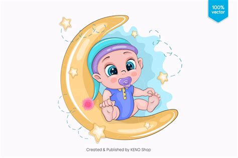 Andrey Keno Cartoon Baby And Moon